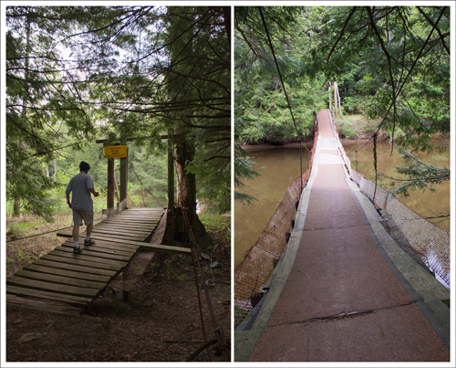 The Swinging Bridge is a short walk after the road ends
