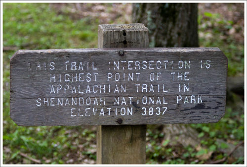 Stony Man is the highest point on the AT in Shenandoah.