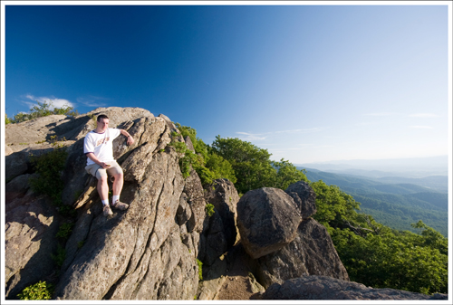 Adam enjoys the view from Mary's Rock.
