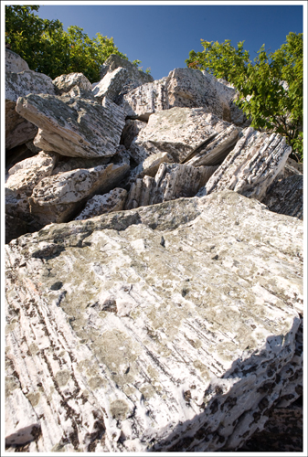 The rocks on the Turk Mountain summit are different.