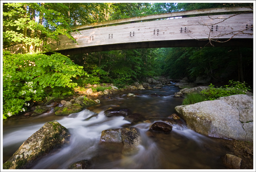 The beautiful arched bridge over the Tye River.