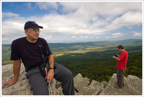 Christine's dad and Adam at the Big Schloss overlook.