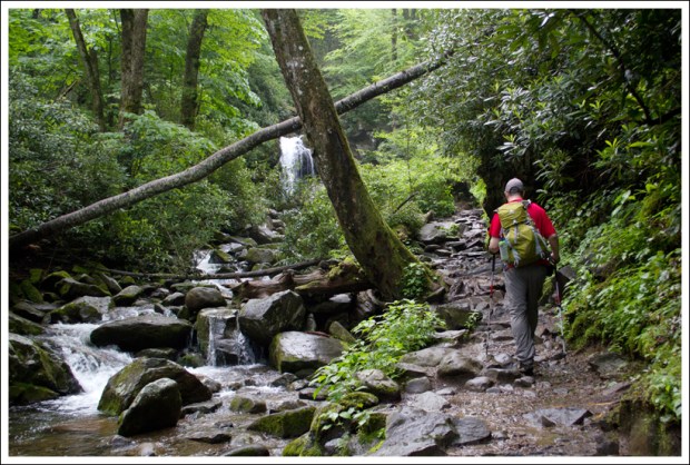 Adam Walks the Trail Up to Grotto Falls