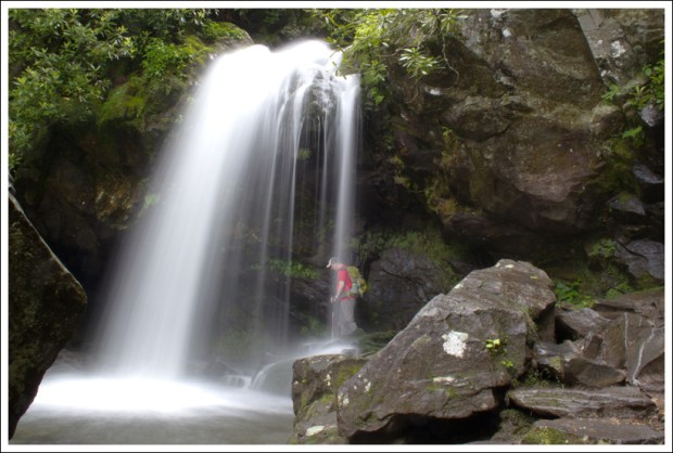 Adam Walks Behind Grotto Falls
