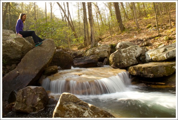 Christine at the Small Waterfall